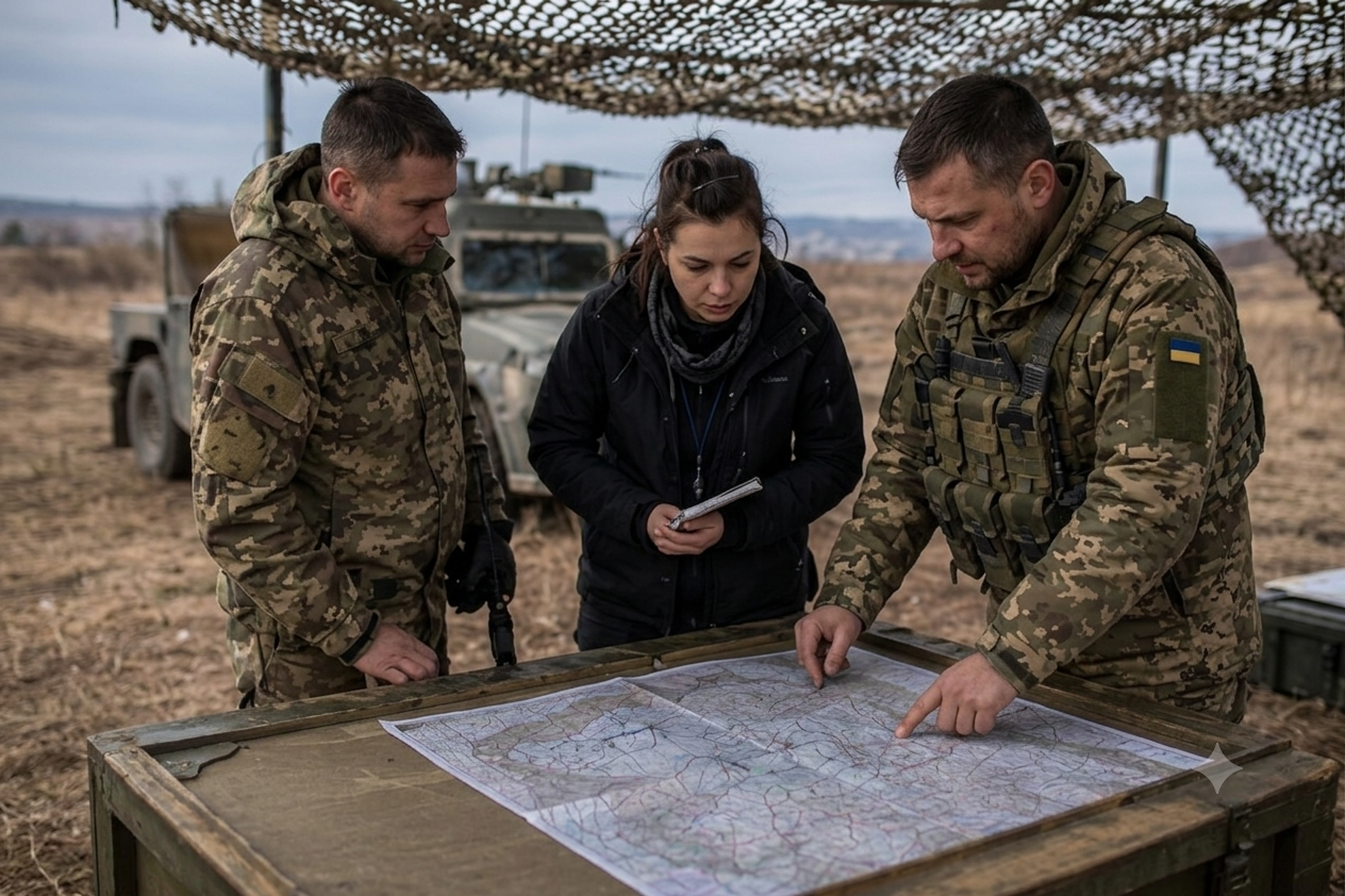 Word Bridge Logistics linguist coordinating with personnel in the field